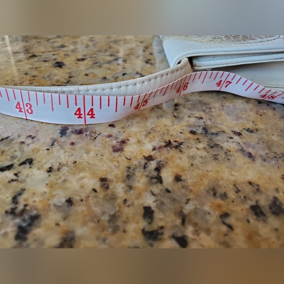 White Genuine Snake Skin and Leather Crossbody Bag Purse - Picture 13 of 13